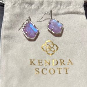 Kendra Scott Silver and Purple Drop Earrings